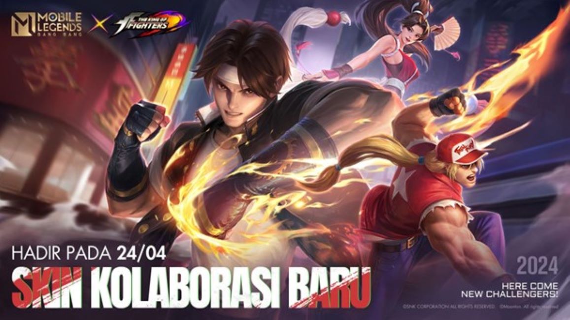 Mobile Legends: Bang Bang (MLBB) kembali menghadirkan kolaborasi dengan franchise fighting game terkenal dan sangat dicintai oleh gamer, yaitu THE KING OF FIGHTER ‘97 (KOF 97).